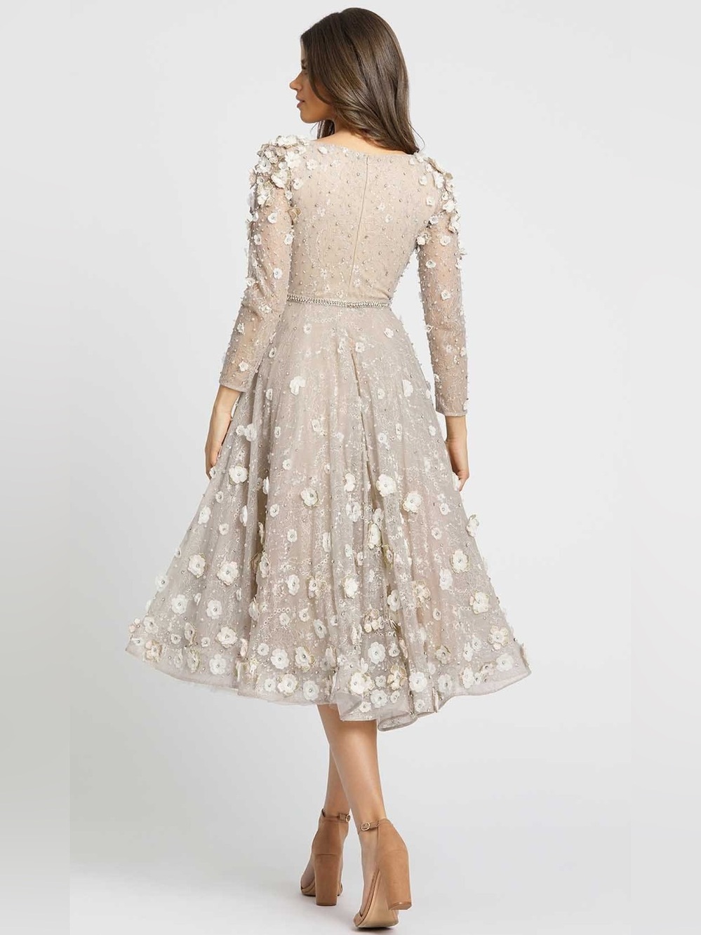 Mac Duggal Elegant Floral Embroidered Dress - Picture 4 of 8